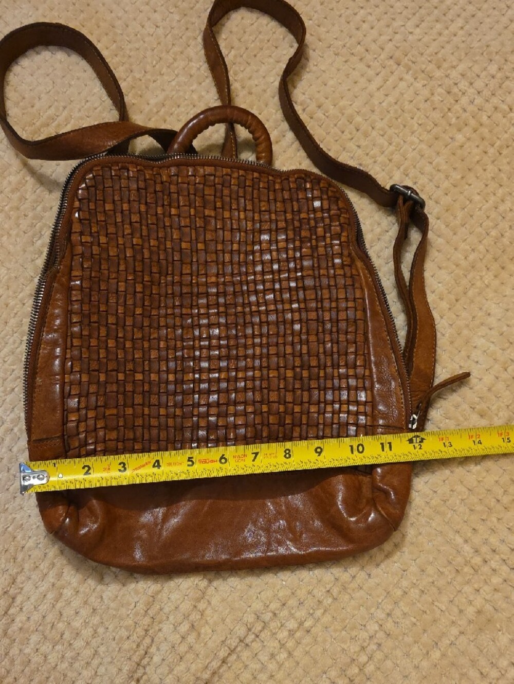 Vilenca Woven Leather Brown Backpack - Picture 10 of 11